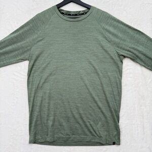 Gaiam Performance Shirt Mens Large Green Space Dye Long Sleeve Raglan Activewear